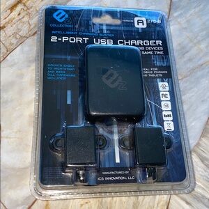 2-Port USB Charger in Black